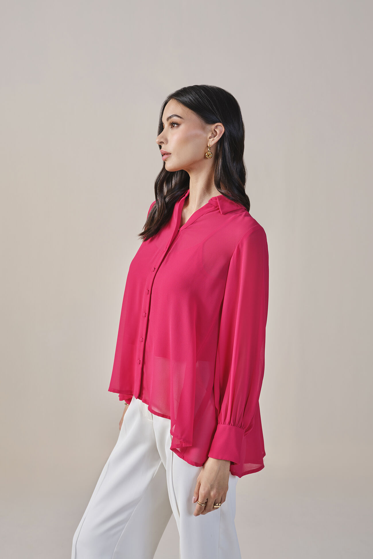 Sprinkle of Summer Solid Shirt, Dark Pink, image 4
